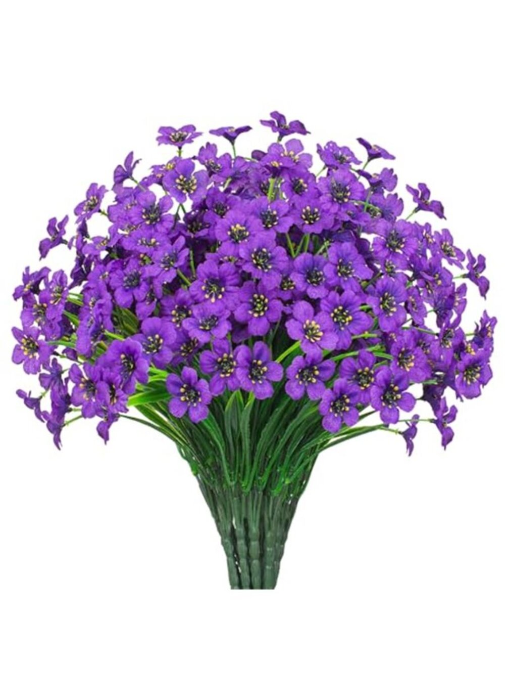 21 Bundles Purple Artificial Flowers Outdoor UV Resistant Fake Silk Faux Plants